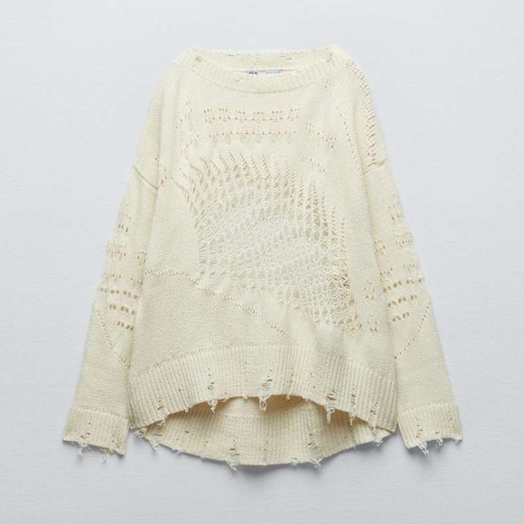 Zara Torn Knit Sweater - Picture 3 of 6